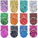 Estanoite 24 Color Sequins & Fine Glitter Mix - Holographic Glitter Flakes for Face, Body, Eye, Hair & Nail Art