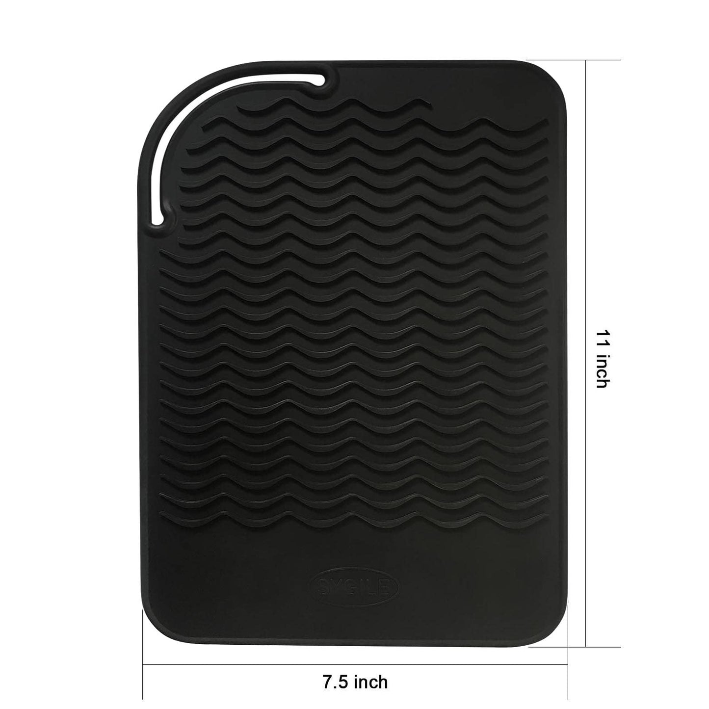 SYGILE 11" X 7.5" 5.6 oz Large Heat Resistant Silicone Travel Salon Hair Styling Tools Cooling Mat, Anti-Heat Pad Cover for Hair Straightener, Curling
