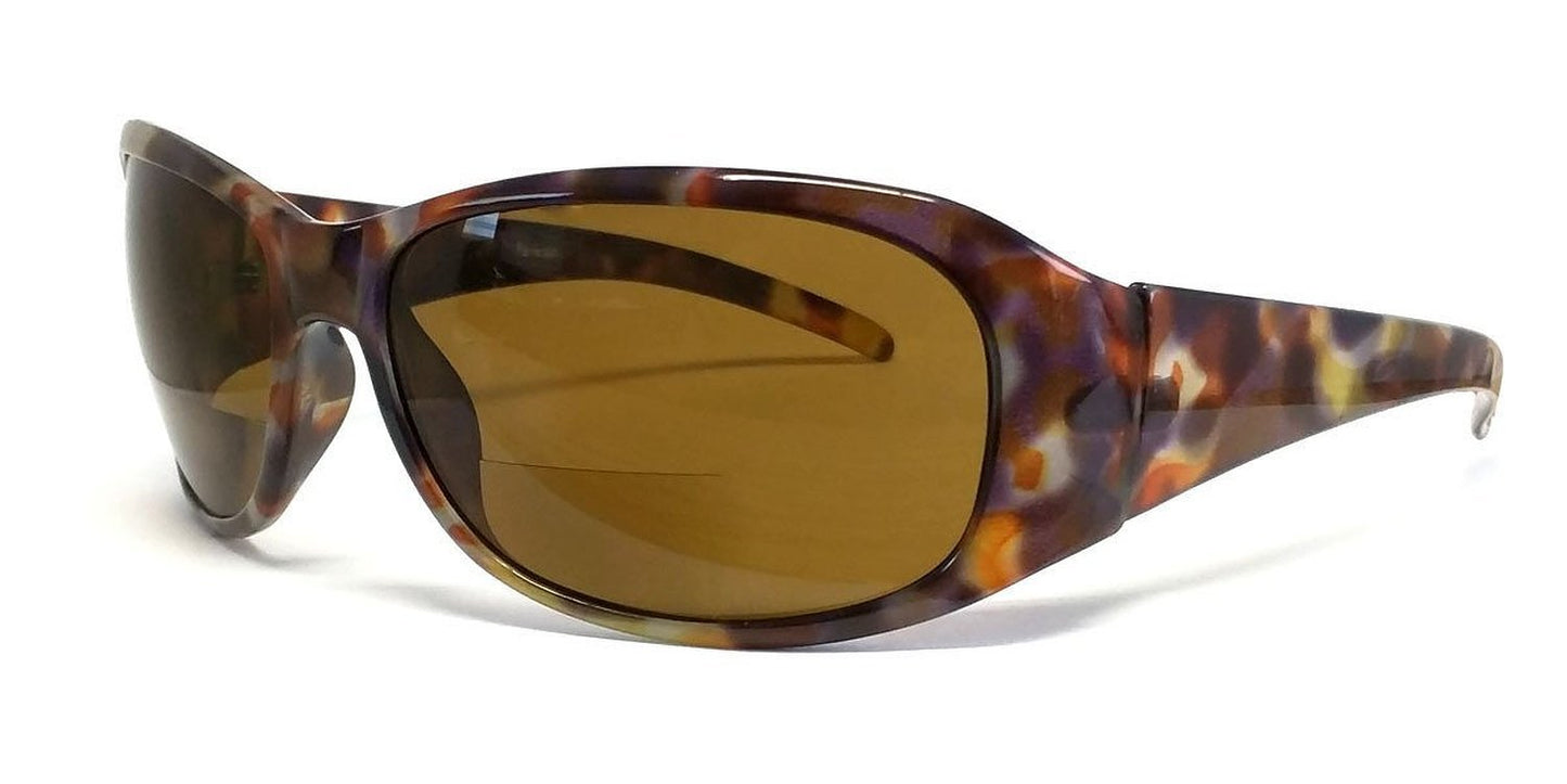 Calabria 645SB BiFocal Reading Sunglasses +2.50 Amber Tortoise Havana/Brown Women Oval UV Protection Bi-Focal Readers Trendy