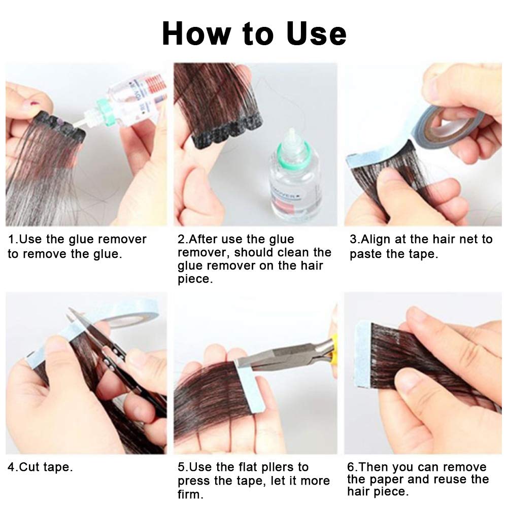 Hair Extension Adhesive Double Sided Tape, Hair Tape Beauty Tool for Extensions Toupees Beards and Wigs