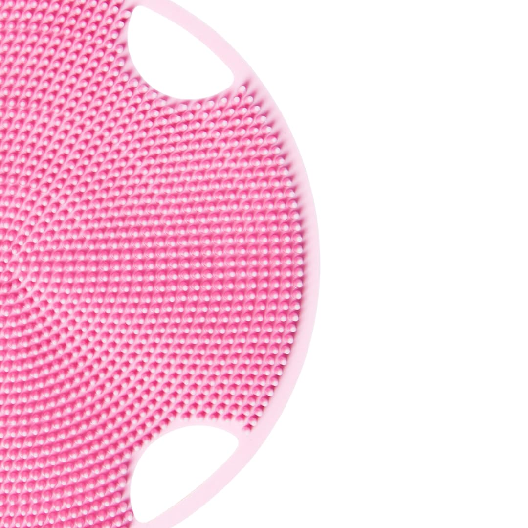 Boie USA Flat Body Scrubber - Soft Silicone-Like Exfoliating Shower Scrubber & Body Cleansing Brush - Stick-to-Wall Loofah Replacement - Antimicrobial