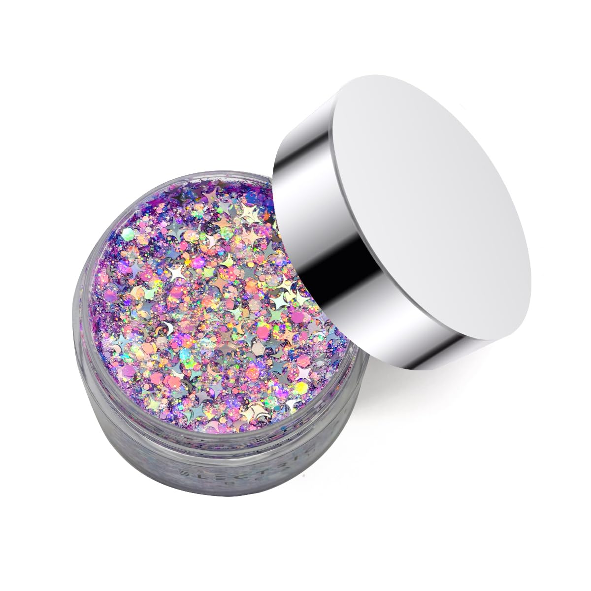 Lilac Purple - Holographic Chunky Glitter Gel for Body, Face, Hair - Vegan & Cruelty Free - Electric Bliss Beauty - Uses Include: Festival Rave Makeup
