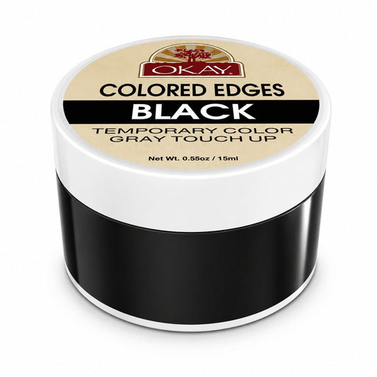 OKAY Colored Edges Black - Root Touch Up, Edge Control, Root Cover Up, Black Edge Gel, Gray Hair Cover Up For Women & Men, Hairline Coverage For Hair