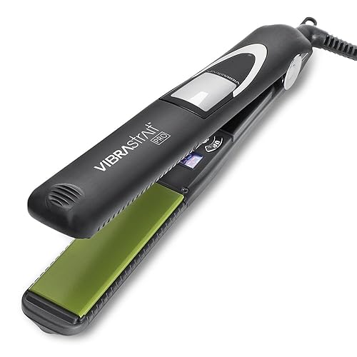 Vibrastrait Pro Vibrating Ceramic Tourmaline Ionic Flat Iron, 1-inch - Fast, Frizz-Free Ceramic Hair Straightener with Easy, Gentle Glide for Waves