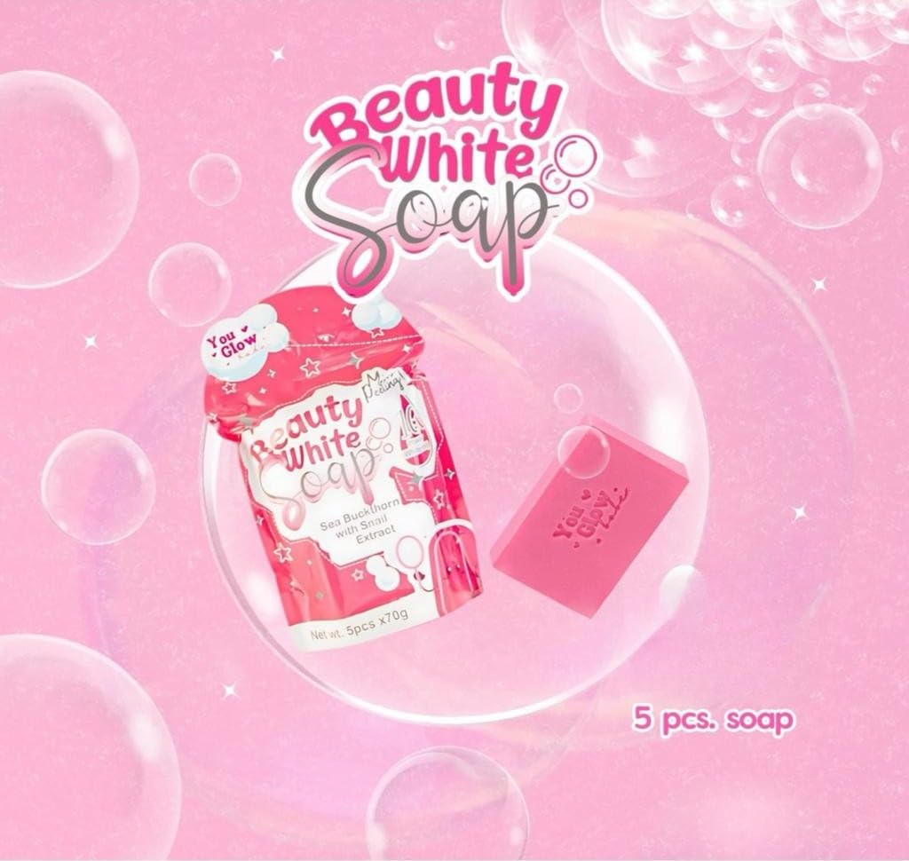1 Pack You Glow Babe Beauty White Soap Sea Buckthorn with Snail Extract - 5 Bars x 70g