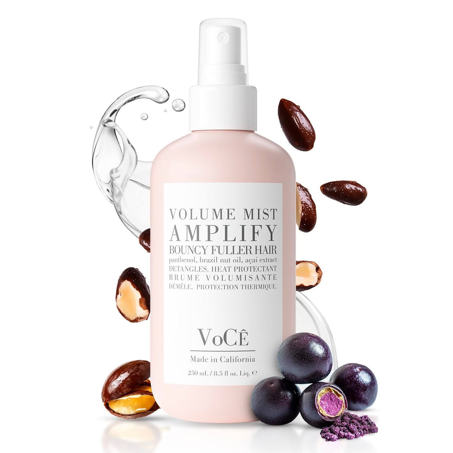 VoCÊ Haircare - Natural Volume Mist | Heat Protection Volumizing Blowout Spray | Non-Toxic, Cruelty-Free, Vegan Haircare for Fine Hair with Panthenol