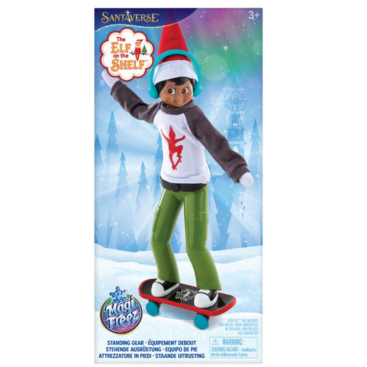 The Elf on the Shelf MagiFreez Holly Jolly Ollie Skateboard Set for Your Scout Elf - Includes Magical Standing Pants, elf- Sized Long Sleeve tee,…