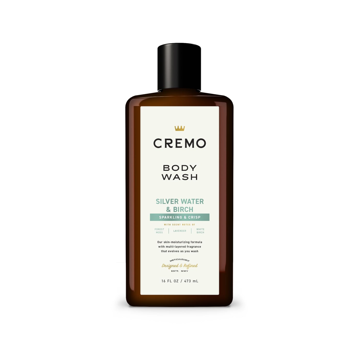 Cremo Body Wash for Men, Rich-Lathering Silver Water & Birch, 16 Fl Oz