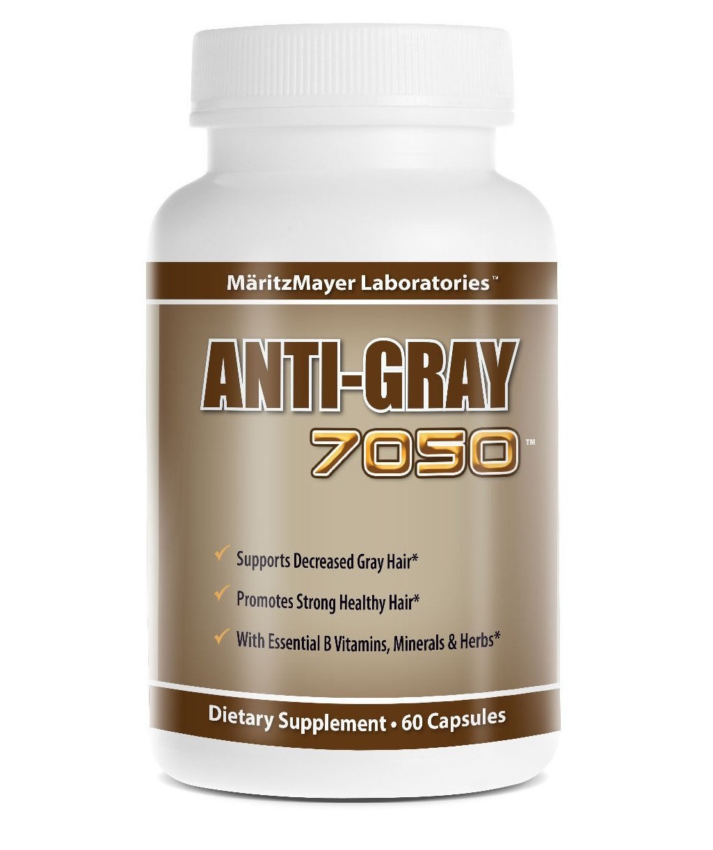 Anti-Gray Hair 7050 Helps Restore Natural Hair Color 60 Capsules Per Bottle (7 Bottles)