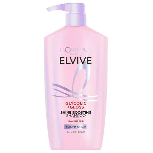 L'Oreal Paris Elvive Glycolic + Gloss Shine Boosting Shampoo, Cleanses and Smooths Dull, Porous Hair Into High-Shine, Glossy Hair, 28 Fl Oz Beauty & Personal Care L'Oreal Paris