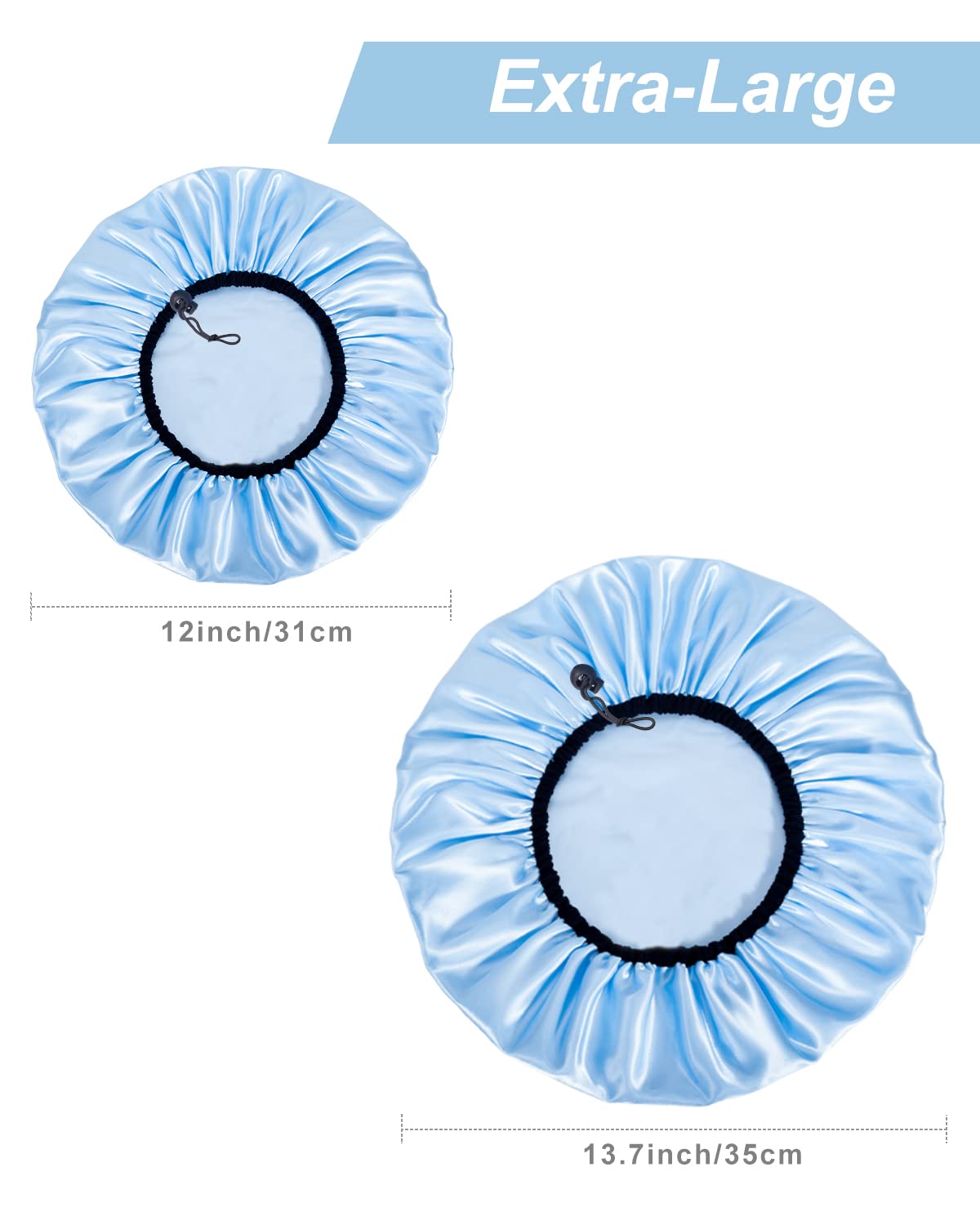 Auban Shower Cap for Women, Adjustable Reusable, Extra Large, Double-Layer Waterproof Bathing cap, Waterproof Exterior, EVA Lining, Hair Cap for All