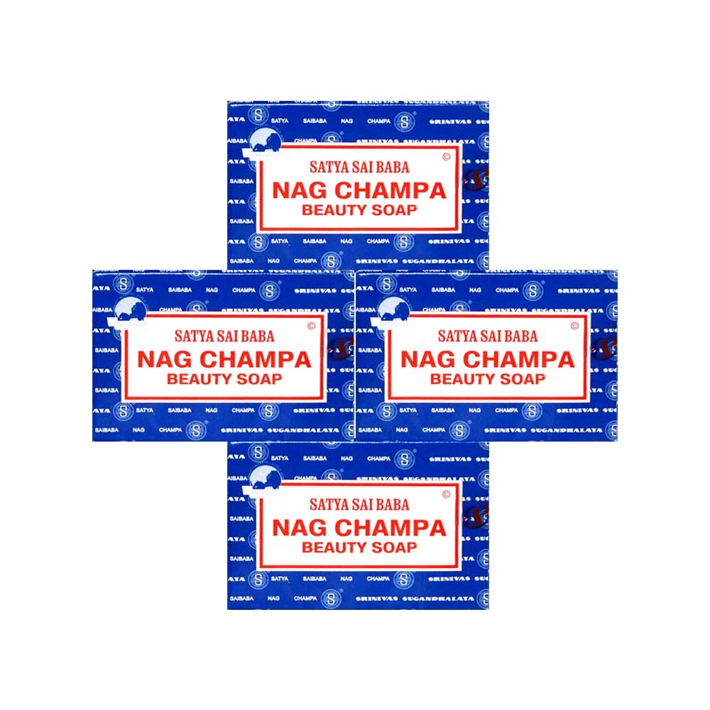 Satya Nag Champa: Sai Baba Natural Soap, Large, 150 g, 5 oz, 4 Piece