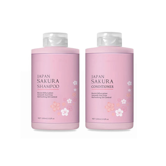 Sakura Shampoo and Conditioner Set, Hair Shampoo and Conditioner for Women, Long Lasting Sakura Scent, Hair Care, Deep Hydration, Frizz Control