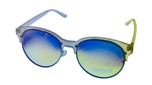 Lucky Brand Womens Round Light Grey Plastic Sunglass Sierra