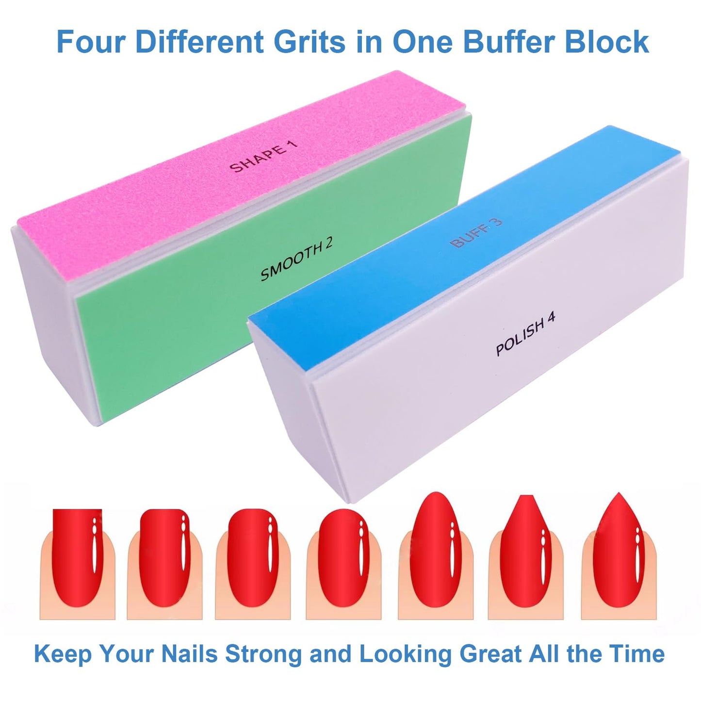 4 Way Nail Buffer Block (6 pcs), Nail Shine Buffers Blocks Files for Natural and Acrylic Nails Smoother Buffing Block Polisher Fingernail File Buffer Beauty and Personal Care GigaGround