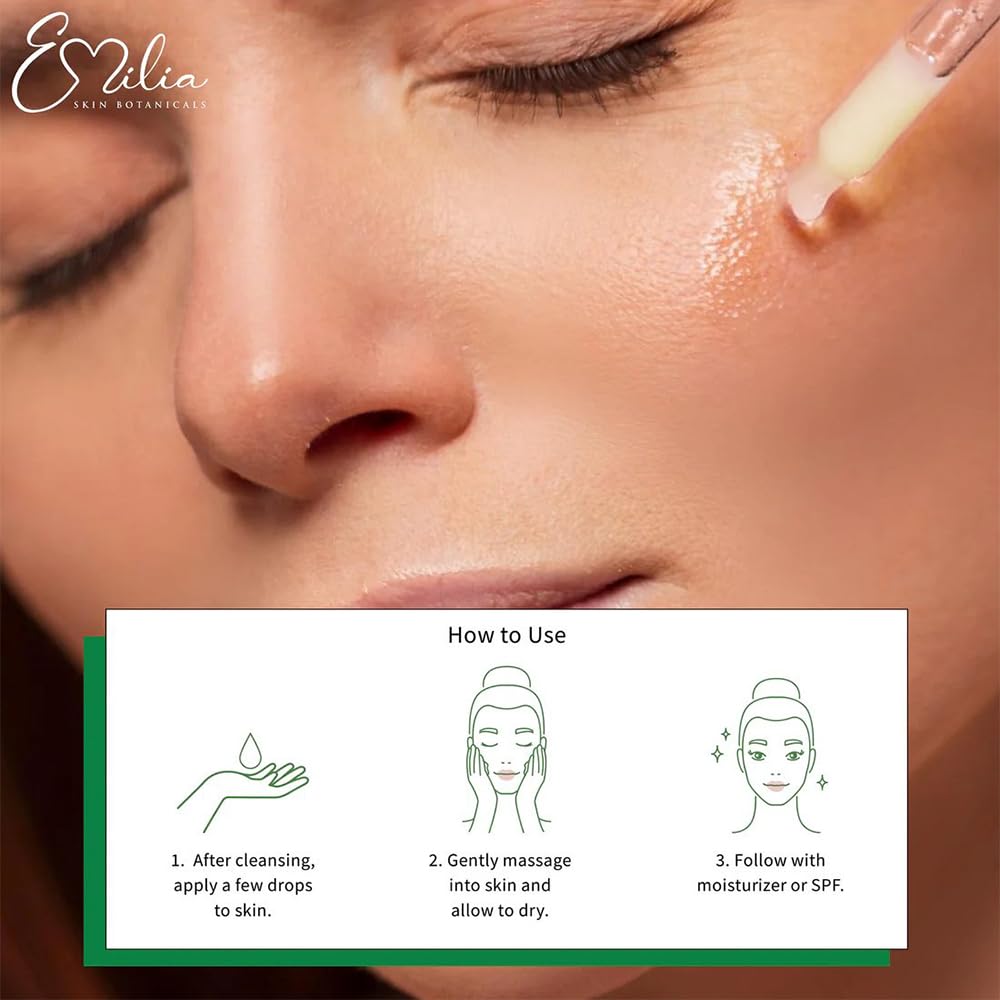 Emilia Skin Botanicals Rejuvenating Day Serum - Ceramides, Hyaluronic Acid & Vitamin C | Hydrating, Brightening & Anti-Aging Serum for Sensitive