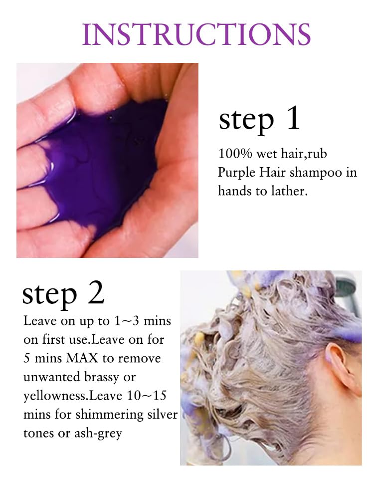 YOGI CARE Professional Toning Purple,Shampoo and Conditioner Set for Blonde Hair, Smooth Soft and Shine, 300ml Each