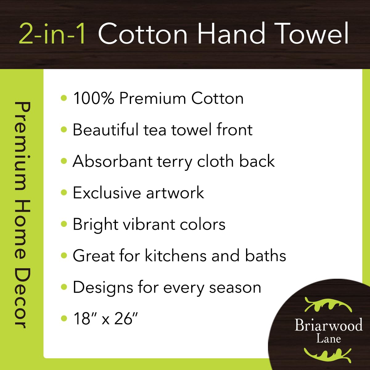 Briarwood Lane Patterned Ornaments Cotton Hand Towel