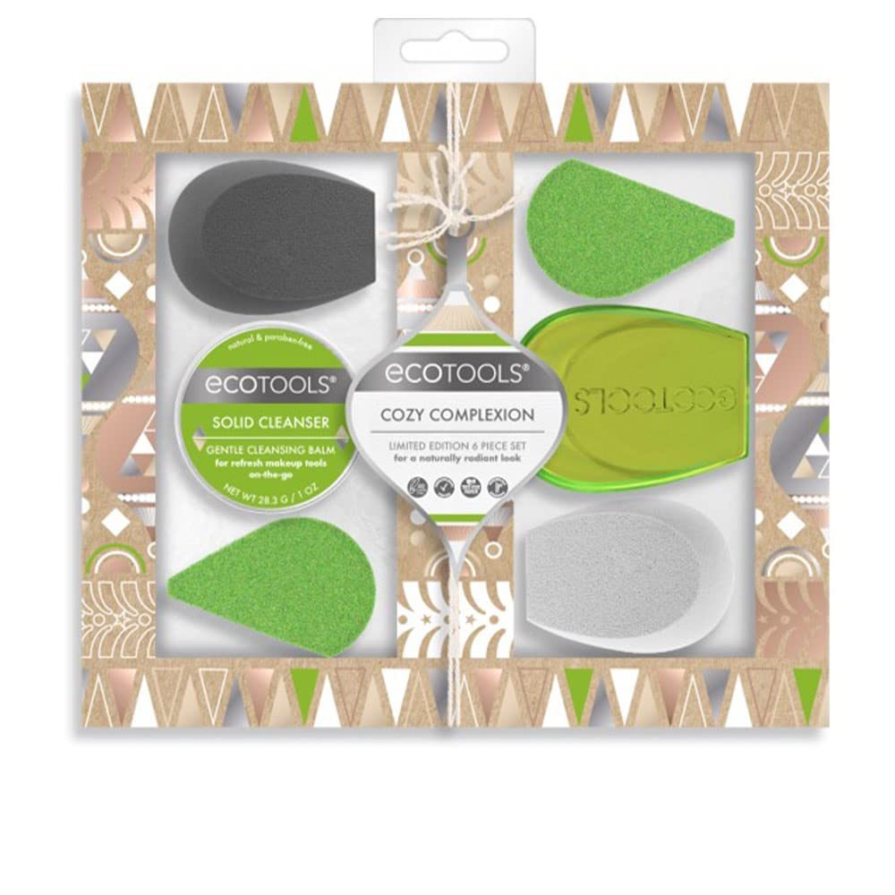 Ecotools Beauty Makeup Sponge Set, 4 Blenders, With Sponge and Brush Cleaner, Includes Travel Accessory Case