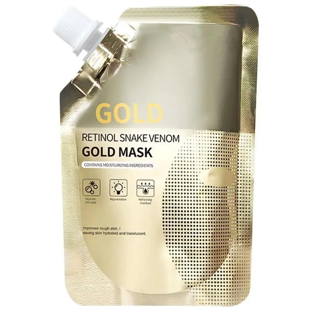 Retinol Snake Venom Gold Peel-Off Mask 100g – Anti-Aging Face Mask to Reduce Wrinkles, Fine Lines, Acne & Minimize Pores, Moisturizing