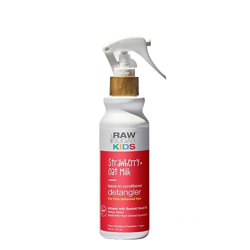Raw Sugar, Kids Conditioning Detangler, Strawberry, Oat Milk, 6 Fl Oz