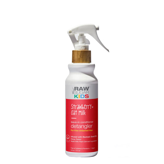 Raw Sugar, Kids Conditioning Detangler, Strawberry, Oat Milk, 6 Fl Oz