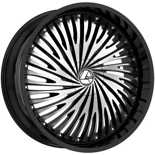 Azara AZA-526 22x8.5 5x112 5x114.3 +38 Cb 74.1 Gloss Black & Machined Beauty & Personal Care Azara