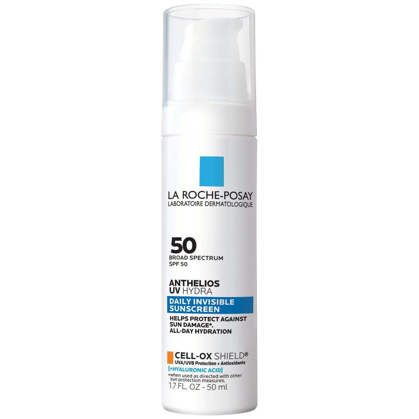 La Roche Posay Anthelios UV Hydra Sunscreen SPF 50, Daily Hydrating Sunscreen for Face with Hyaluronic Acid and Vitamin E, Broad Spectrum Invisible Beauty and Personal Care La Roche-Posay