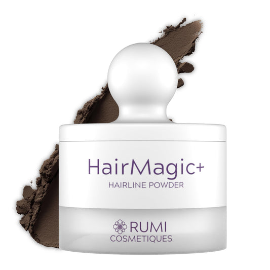 Rumi Cosmetiques HairMagic+ Root Touch Up Powder for Mature Women - Instant Gray Hair Coverage & Hairline Filler - Water-Resistant, Natural Finish