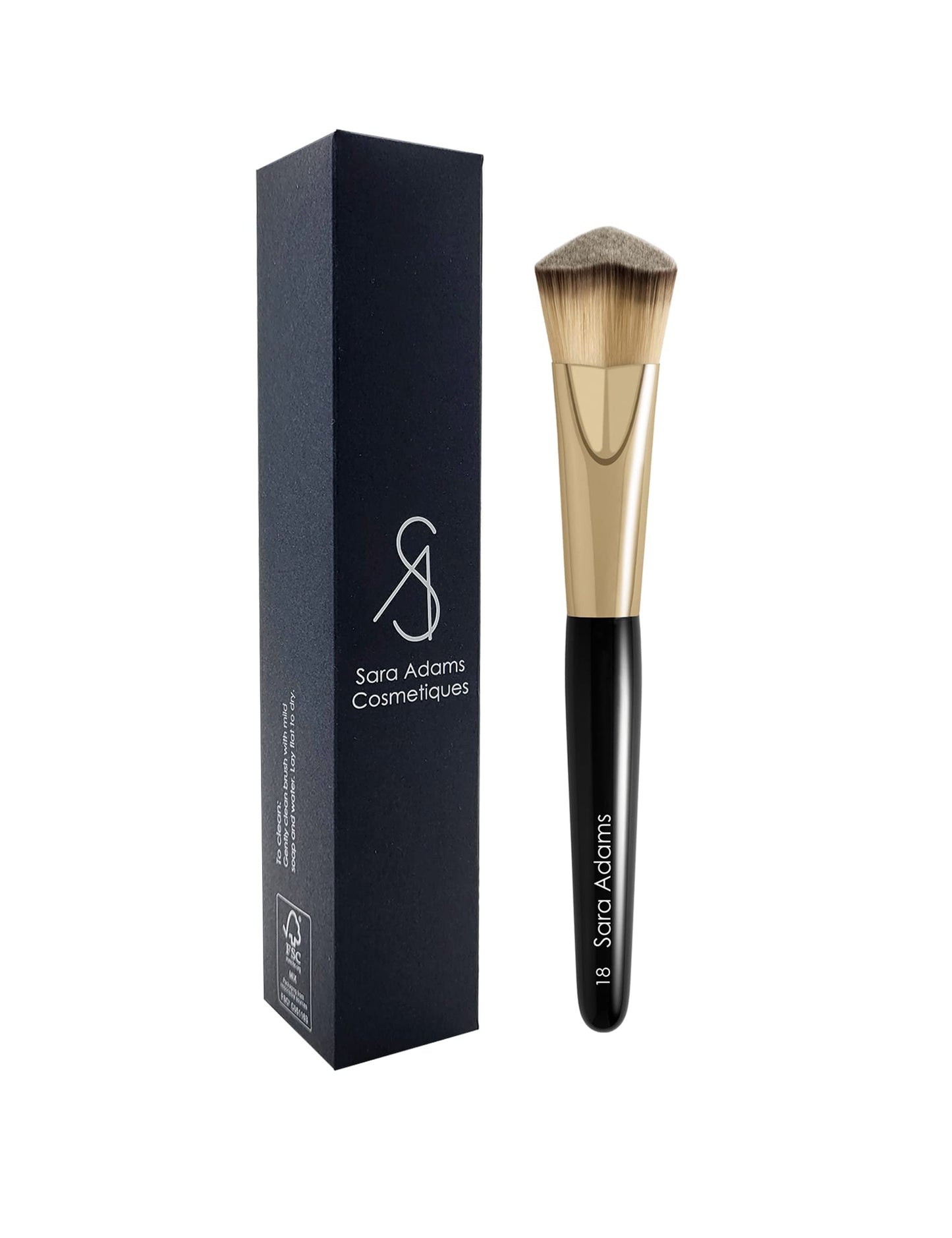High Technique Angled Double-Sided Face Brush by Sara Adams Cosmetiques
