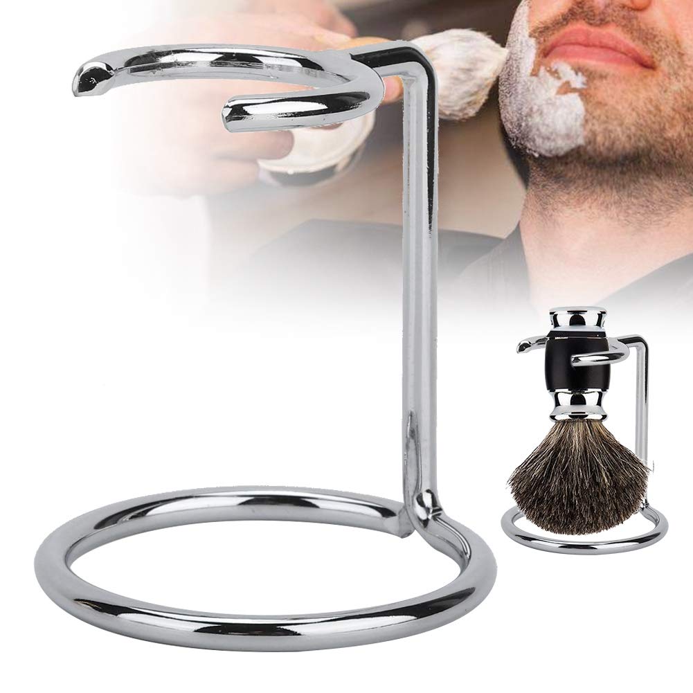 Men Razor and Shaving Brush Stand, Stainless Steel Shave Brush Holder Razor Storage Protect Shaving Kit Fits Most Razors and Brushes for Salon Home Beauty and Personal Care BORDSTRACT