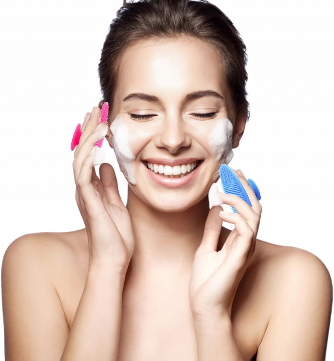 Face Scrubber, Silicone Face Scrubber, Soft Silicone Facial Cleansing Brush Face Exfoliator Blackhead Acne Pore Pad Cradle Cap Face Wash Brush