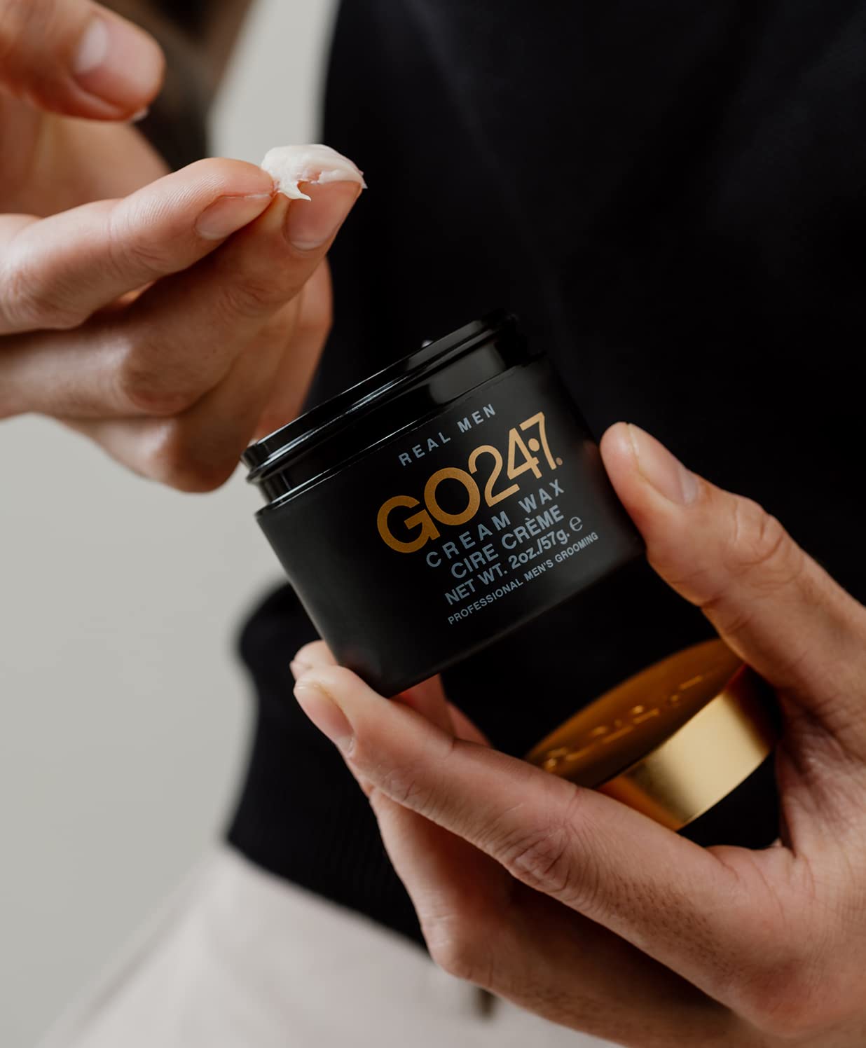 GO247 Cream Wax - Medium Hold, Natural Finish Styling Wax for Men - Defines & Controls with Lightweight Texture - Reactivates with Water - Ideal