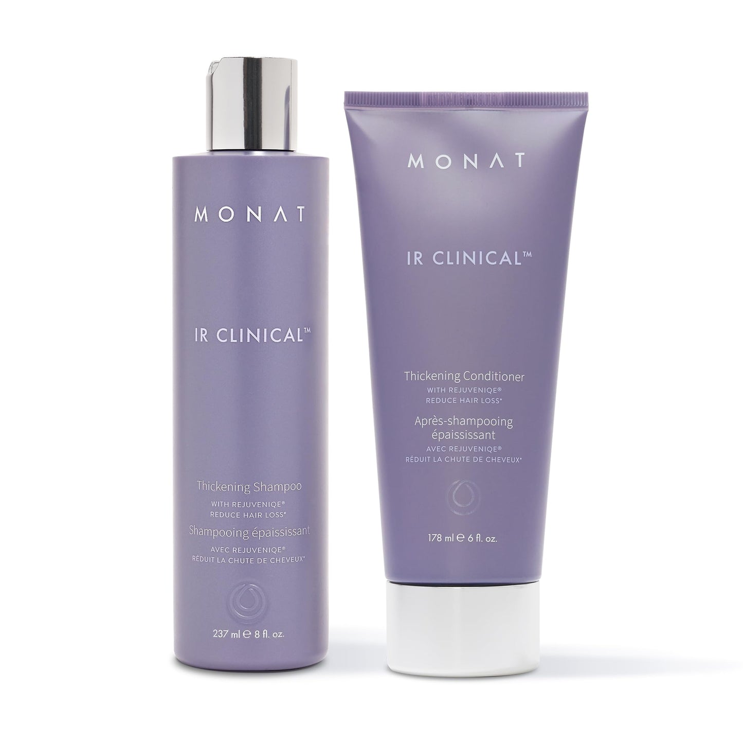 MONAT IR Clinical Thickening Shampoo & Conditioner Set - Hair Strengthening & Volumizing System for Thicker, Fuller-Looking Strands - Natural Hair