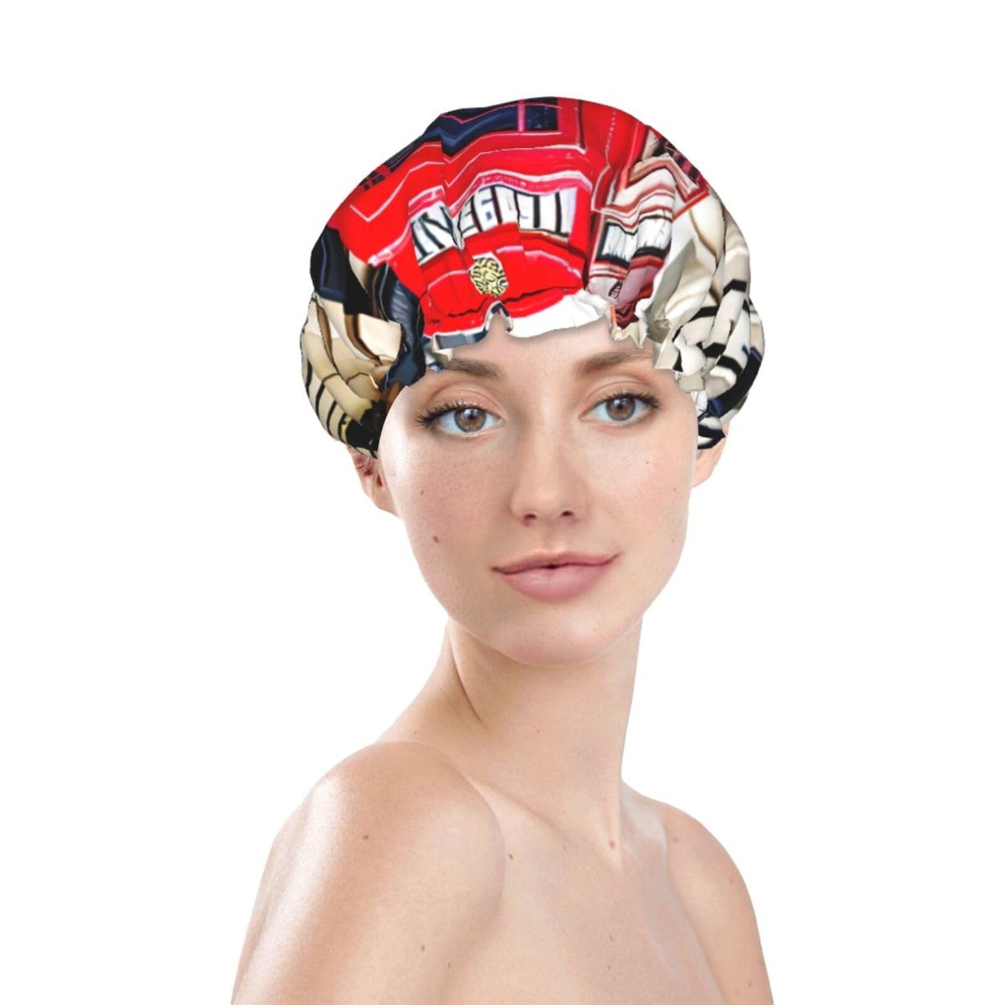 One Size Shower Cap for Women & Men - Telephone Booth Print Bath Hair Cap, Salon Accessory, Elastic Strap, Double Layer Beauty and Personal Care BaerK
