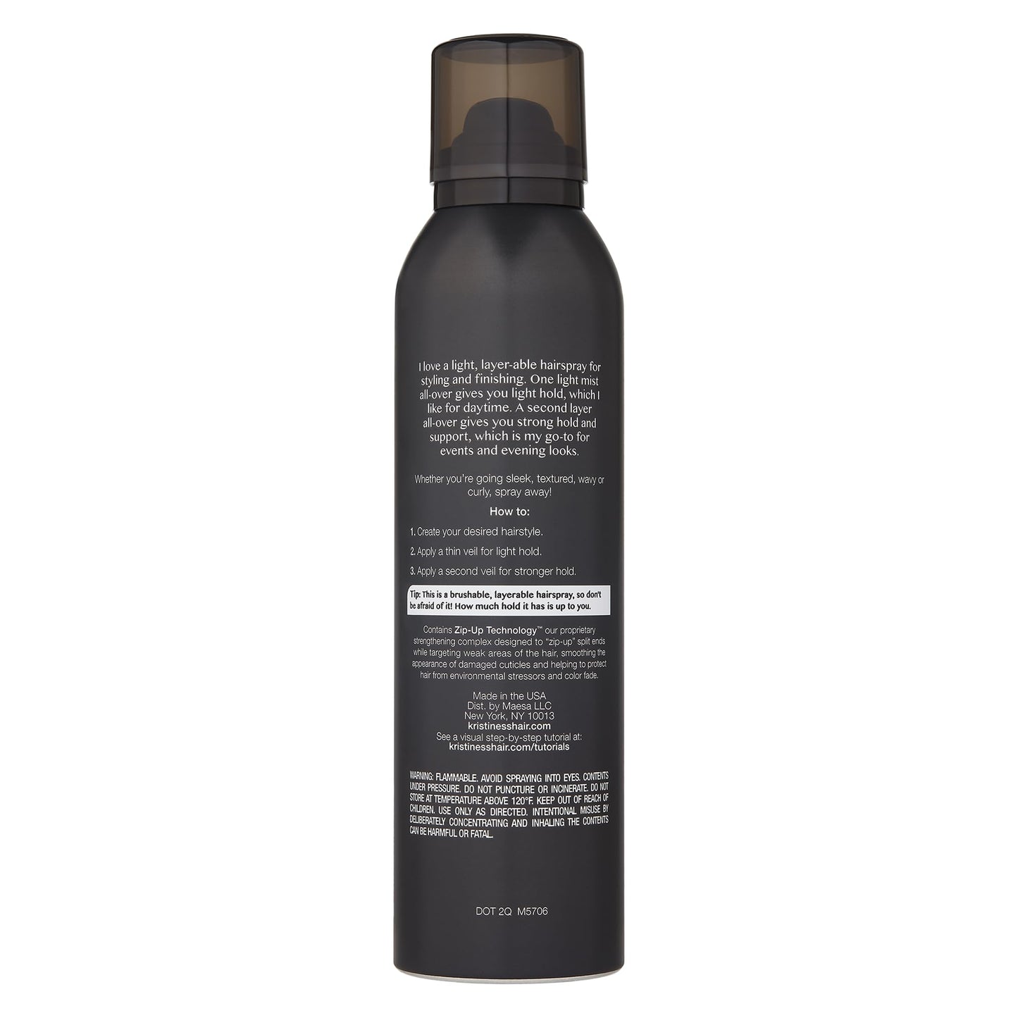 Kristin Ess Hair Refine Signature Finishing Hairspray for Hair Styling - Flexible Hold, Brushable Texture, Style Support for Straight, Textured, Wavy