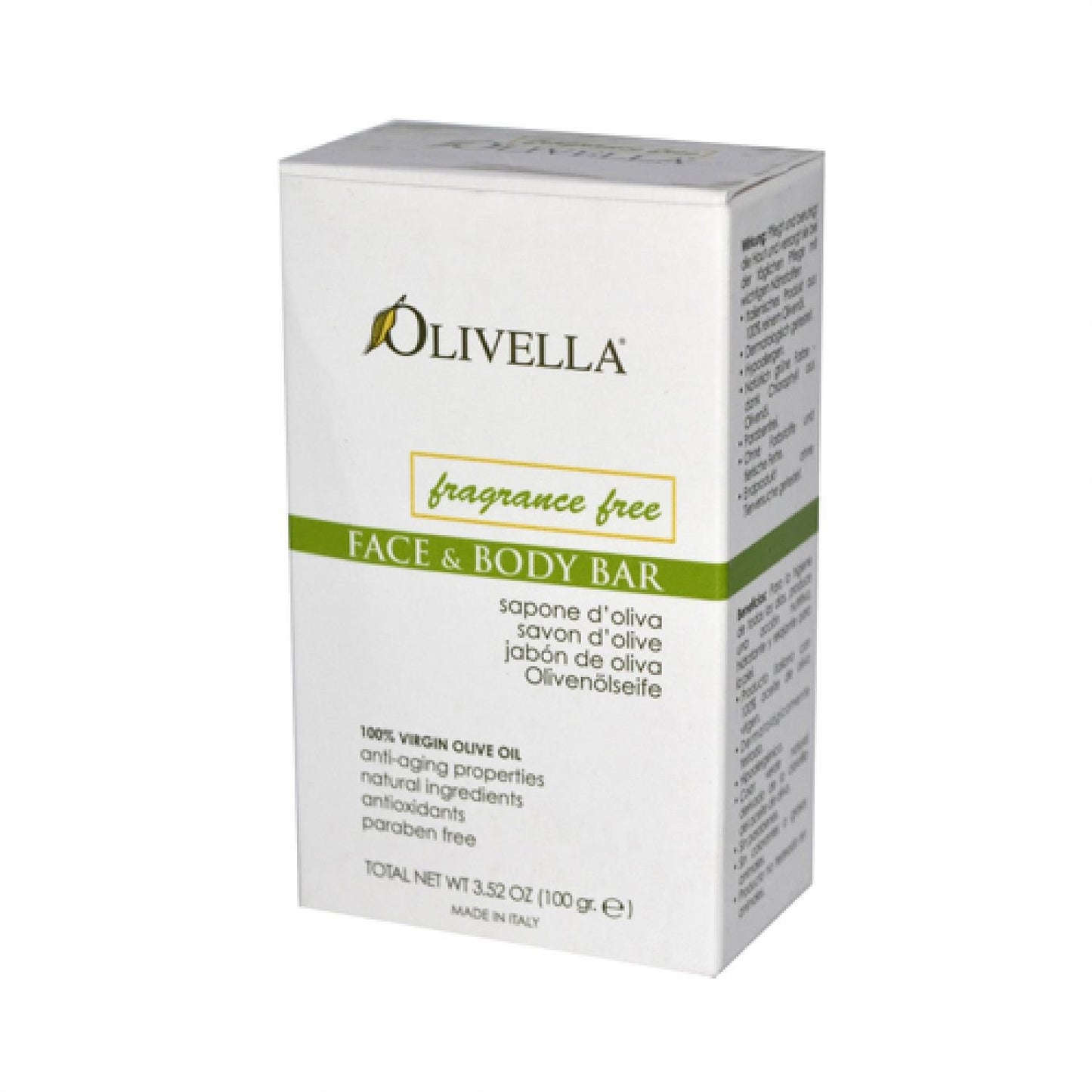 Olivella Bar Soap No Fragrance 3.52 Ounce (Pack of 2)