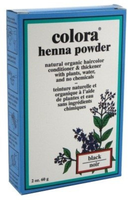 Colora Henna Powder Hair Color Black, 2 oz (Pack of 12)