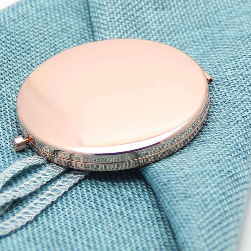 WOOYALIN Magnifying Compact Double-Sided 1X/2X Round Pocket Handheld Travel Makeup Portable Pocket Mirror Rose Glod 5PCS
