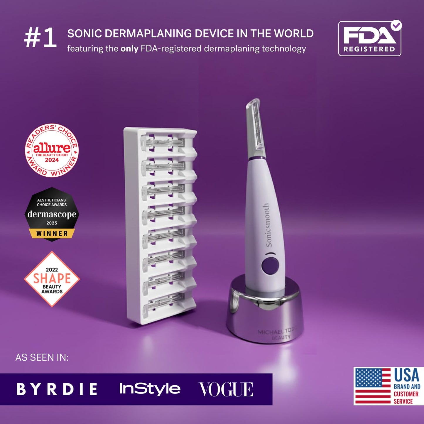 Michael Todd Beauty Sonicsmooth Dermaplane Razor for Women Face Beauty and Personal Care MICHAEL TODD