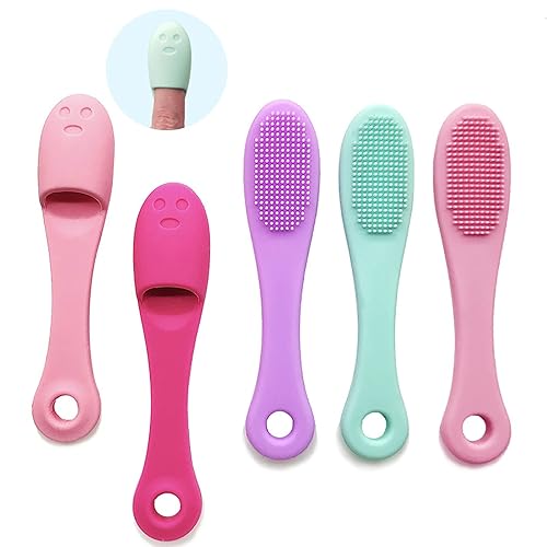5-Pack Soft Silicone Manual Facial Cleansing Brushes, Face Scrubber Cleanser Brush for Gently and Effectively Cleaning, Removing Blackheads