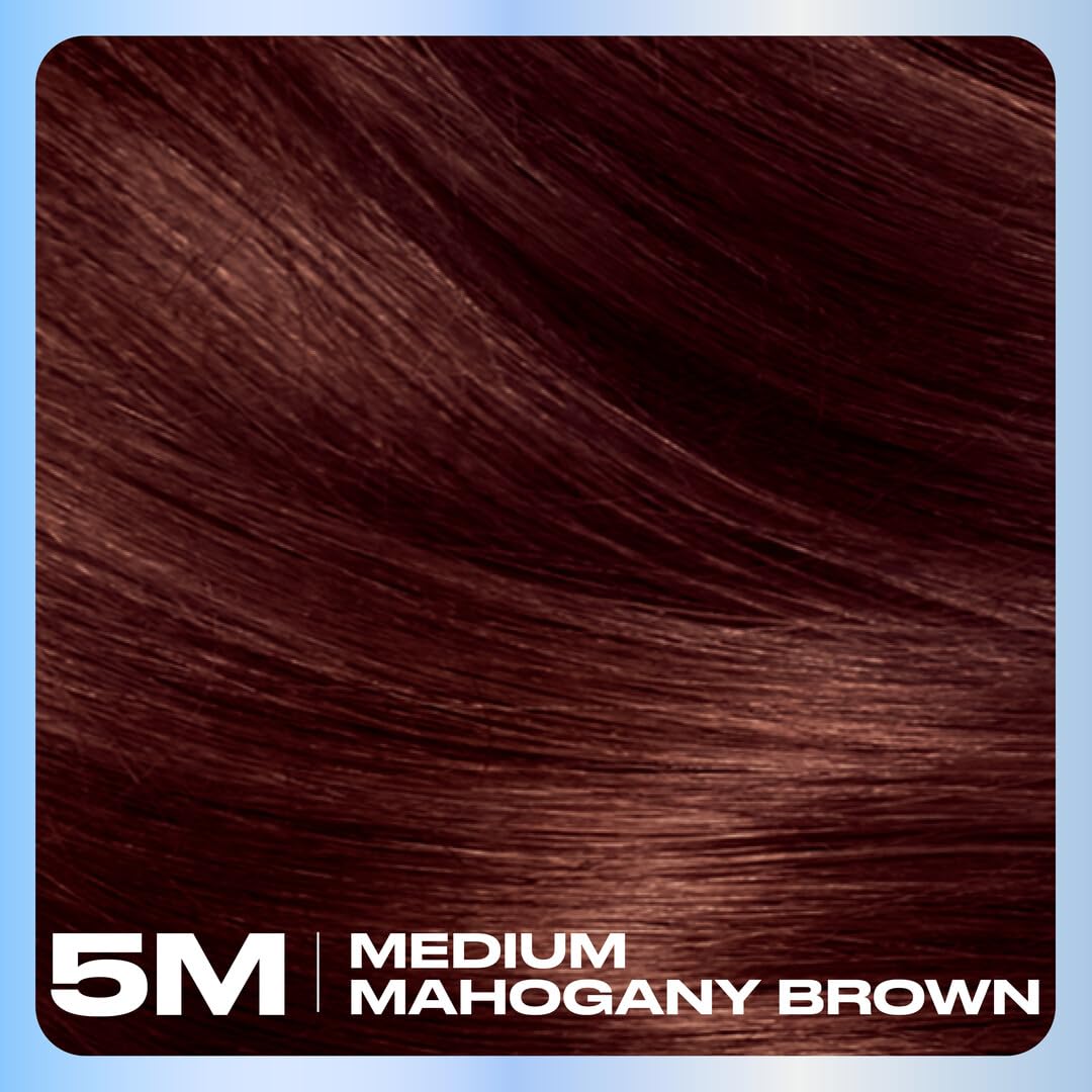 Clairol Nice'n Easy Permanent Hair Dye, 5M Medium Mahogany Brown | 100% Gray Coverage | Long?Lasting, Natural?Looking Color & Shine | Pack of 1