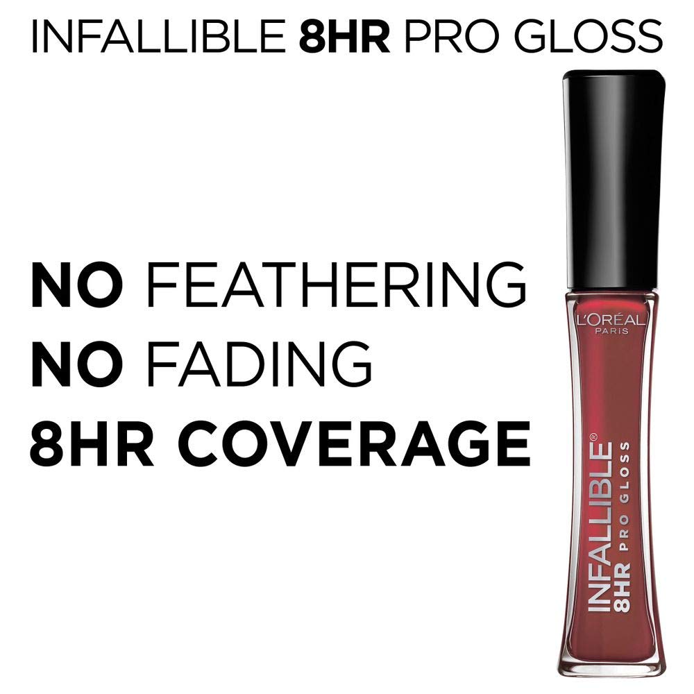 L'Oréal Paris Infallible 8 HR Pro Gloss, Rebel Red, 0.21 fl. oz.