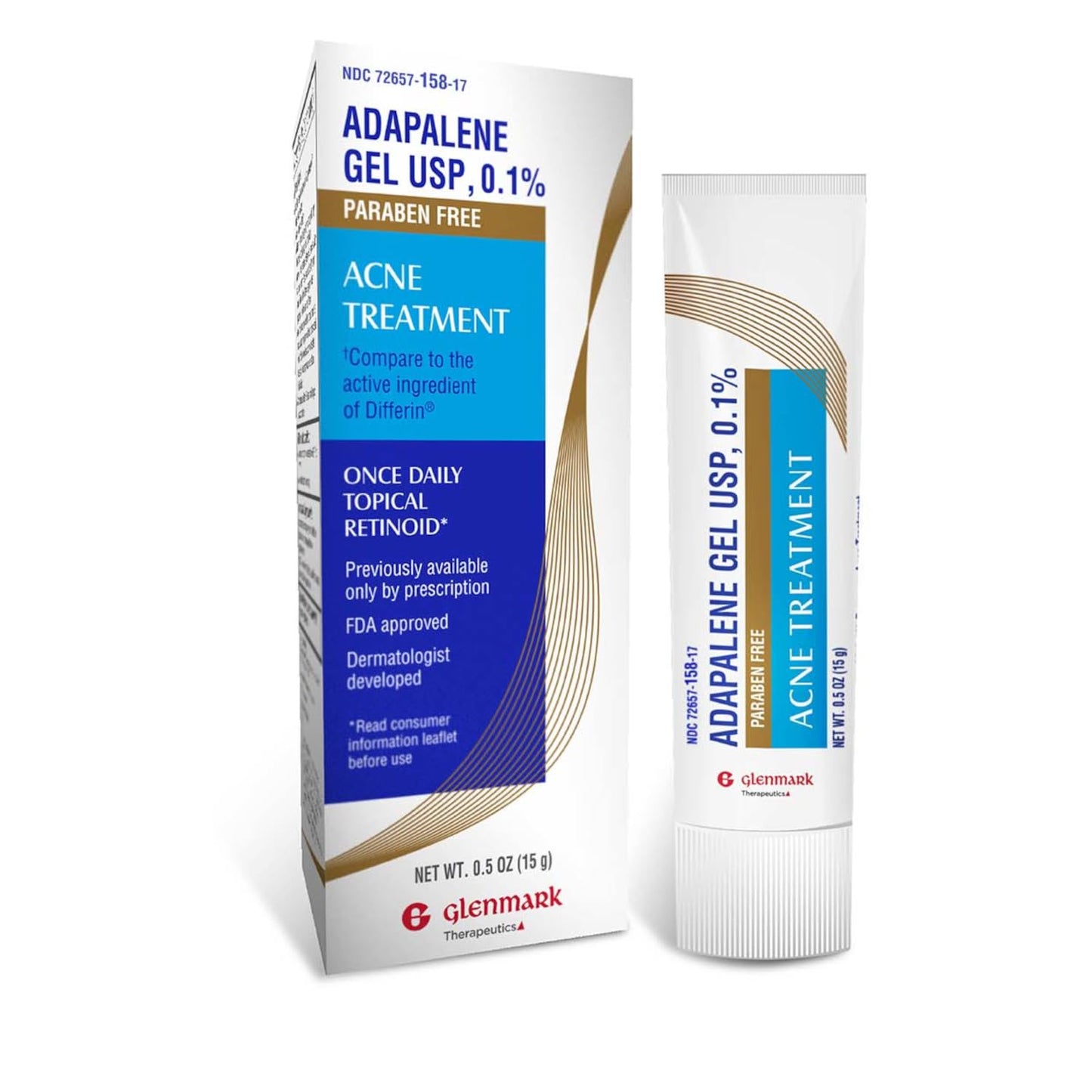 Glenmark Therapeutics Adapalene Gel 0.1% Acne Treatment, Paraben Free Topical Retinoid Cream for Face, Helps Clear and Prevent Acne and Clogged Pores Beauty and Personal Care Glenmark Therapeutics Default Title