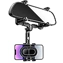 WUITIN Rearview Mirror Phone Holder for Car,360°Rotatable and Retractable Multifunctional Rear View Mirror Phone Holder,Four Corners Fixed Anti-Shake…