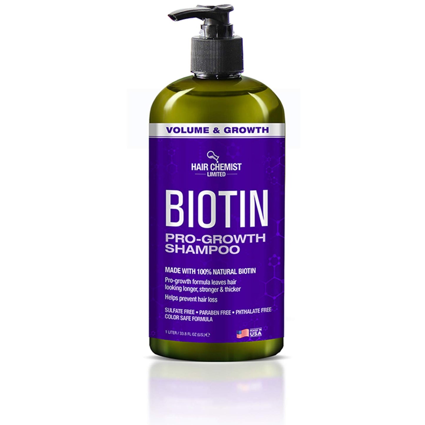 Hair Chemist Biotin Pro-Growth 3PC Hair Care Set - Includes 33.8oz Shampoo, 33.8oz Conditioner & 7.78oz Hair Oil