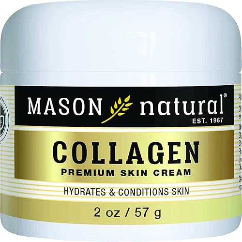 MASON NATURAL Collagen Premium Skin Cream - Anti Aging Face and Body Moisturizer, Intense Skin Hydration and Firmness, Pear Scent, Paraben Free, 2 OZ