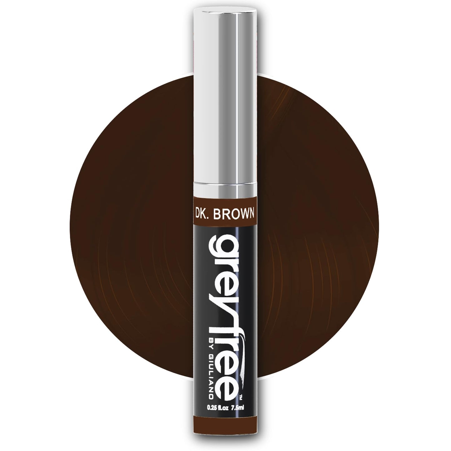 Greyfree Hair Mascara Root Touch-Up for Gray Hair | Precision Hairline Concealer for Brows & Beard (DARK BROWN)