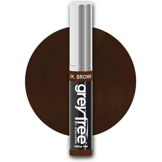 Greyfree Hair Mascara Root Touch-Up for Gray Hair | Precision Hairline Concealer for Brows & Beard (DARK BROWN)