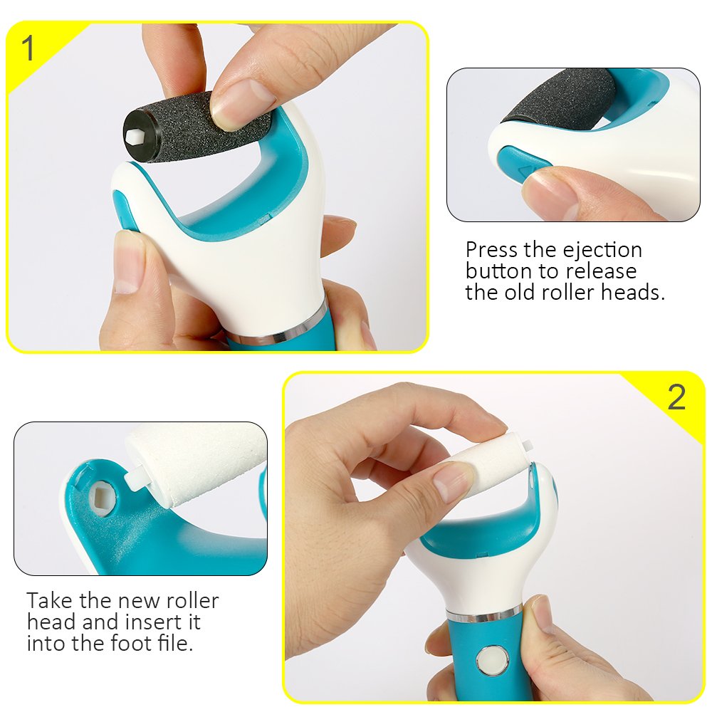 Electric Foot File Callus Remover Professional, 2-Speed Rechargeable Pedicure Tool for Remove Calluses, Dry, Hard, Dead, Cracked Skin, Includes 2